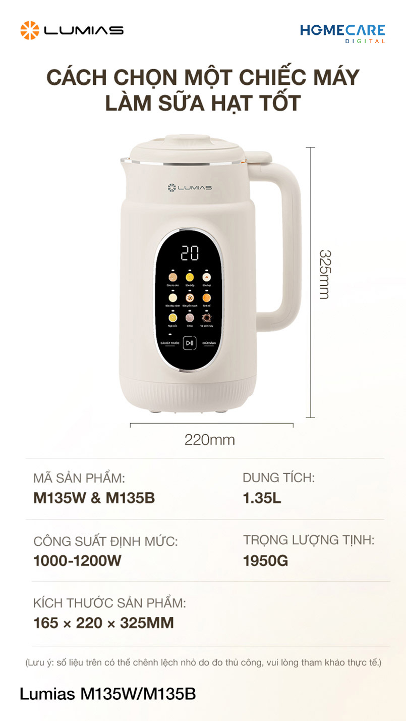 Máy làm sữa hạt Lumias M135B 