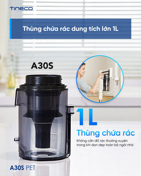 Máy hút bụi cầm tay không dây Tineco A30S Pet