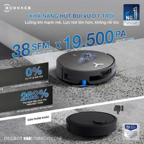 Robot hút bụi lau nhà Ecovacs Deebot X11 Omnicyclone
