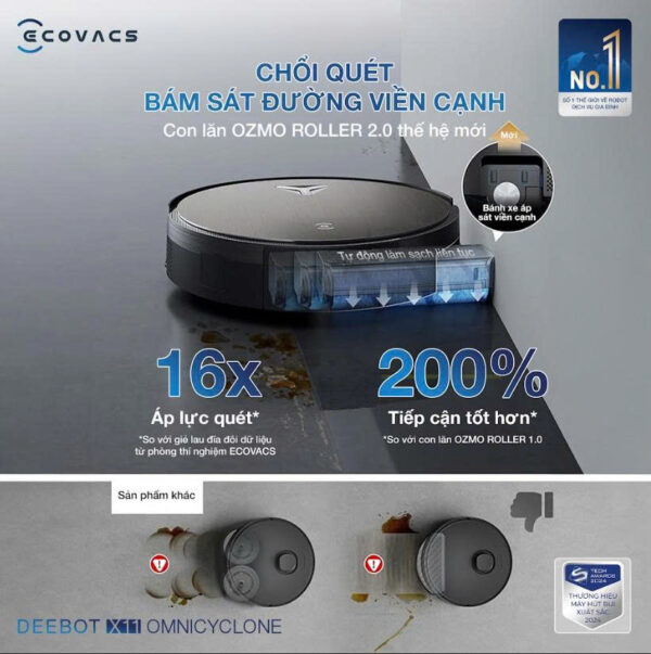 Robot hút bụi lau nhà Ecovacs Deebot X11 Omnicyclone