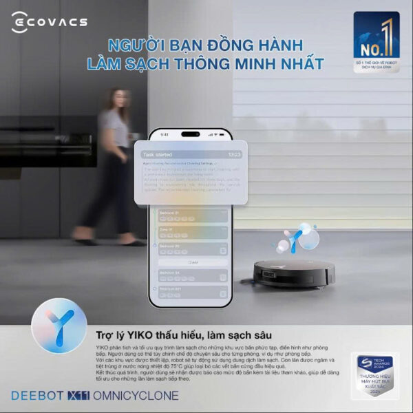 Robot hút bụi lau nhà Ecovacs Deebot X11 Omnicyclone