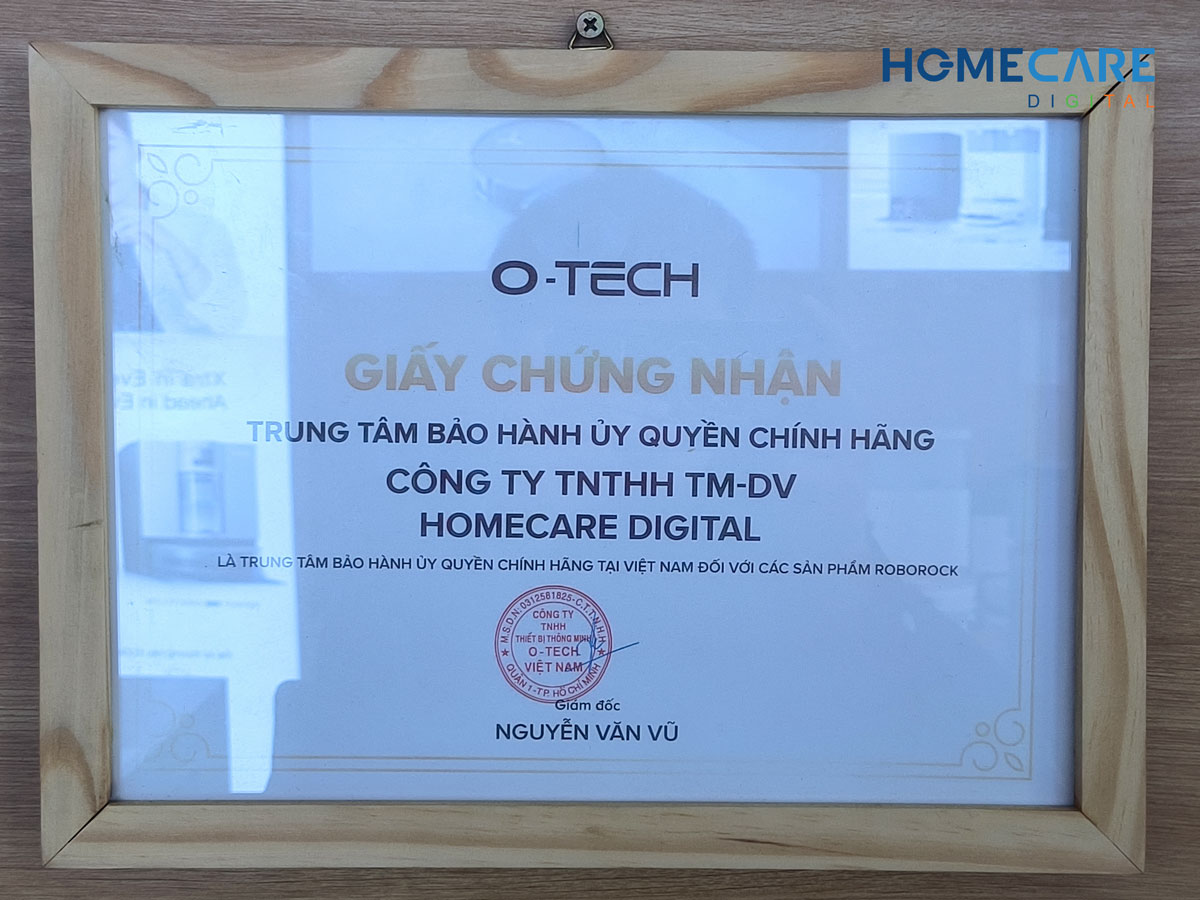 Chứng nhận trung tâm bảo hành ủy quyền chính hãng Roborock