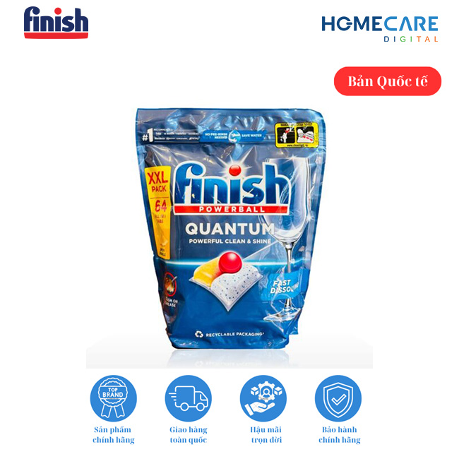 Viên rửa bát Finish Quantum túi 64 viên